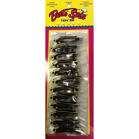 BETTS SPIN W/SPARE BODY 1/50 OZ 7/8"SPLIT TAIL BLACK/YEL STRIPES