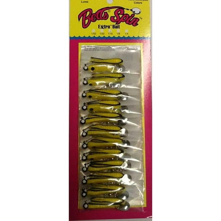 BETTS SPIN W/SPARE BODY 1/32 OZ 1" GRUB YELLOW/BLK STRIPES