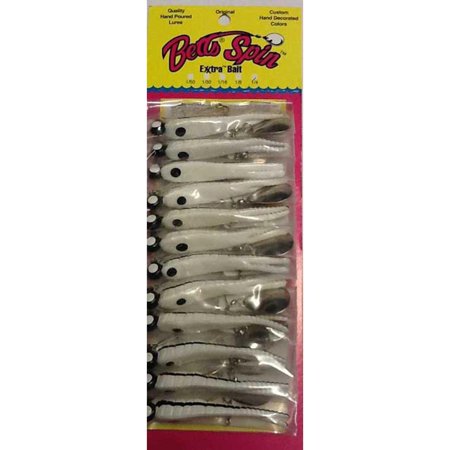 BETTS SPIN W/SPARE BODY 1/8 OZ 2" SPLIT TAIL WHITE/BLK STRIPES