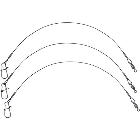 EAGLE CLAW BLACK HEAVY DUTY WIRE LEADER 24" LONG 45LB TEST