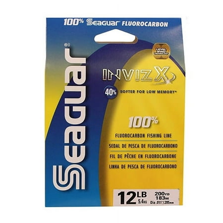 SEAGUAR INVIZX 100% FLUOROCARBON FISHING LINE, SOFT, SUPPLE AND CASTABLE. 200 YARD SPOOL 12LB TEST