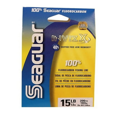 SEAGUAR INVIZX 100% FLUOROCARBON FISHING LINE, SOFT, SUPPLE AND CASTABLE. 200 YARD SPOOL 15LB TEST