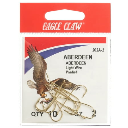 EAGLE CLAW WIRE NON-OFFSET GOLD HOOK SZ 2, 10/PK