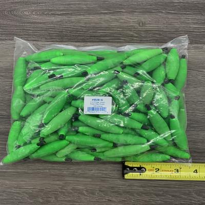 BETTS FOAM TORPEDO FLOATS GREEN 100 BAG 2 1/2" X 5/8"
