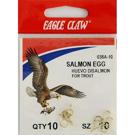 EAGLE CLAW REFILL GOLD SALMON EGG HOOK SZ 10 5 TO CTN
