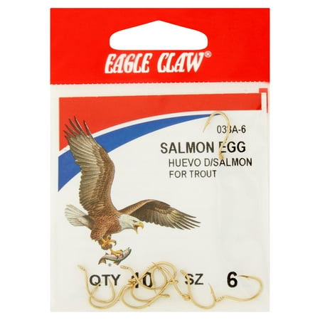 EAGLE CLAW REFILL GOLD SALMON EGG HOOK SZ 6 5 TO CTN