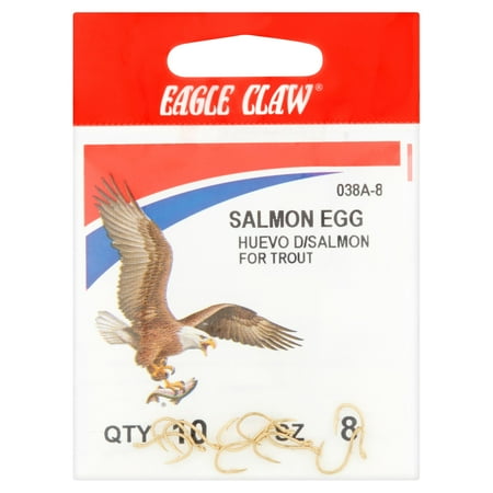 EAGLE CLAW REFILL GOLD SALMON EGG HOOK SZ 8 5 TO CTN