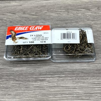 EAGLE CLAW EXTRA LONG SHANK BRONZE HOOK SIZE4 100 TO BOX