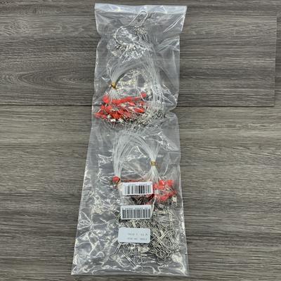 HT DOUBLE DROP MONO RIG W/RED BEADS 50/PER RING
