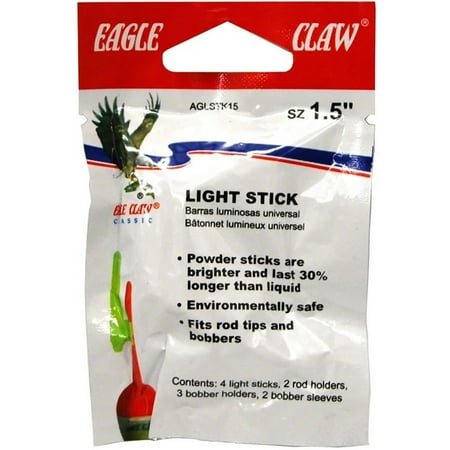EAGLE CLAW UNIVERSAL GLOW STICK LIGHT WITH FLOAT ATTACHMENT AND ROD HOLDER 1 1/2" GREEN