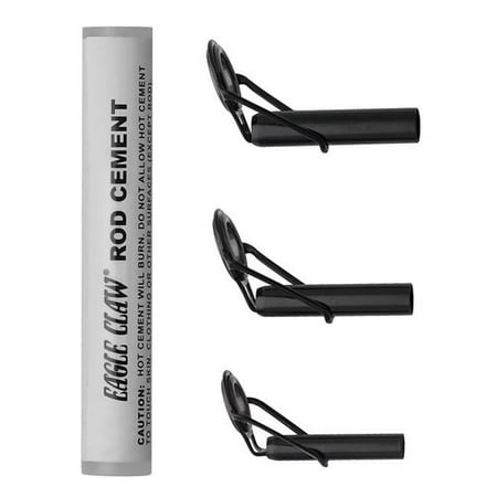 EAGLE CLAW HEAVY DUTY ROD TIP REPAIR KIT, BLACK WITH GLUE STICK 6 PACKS PER CARTON
