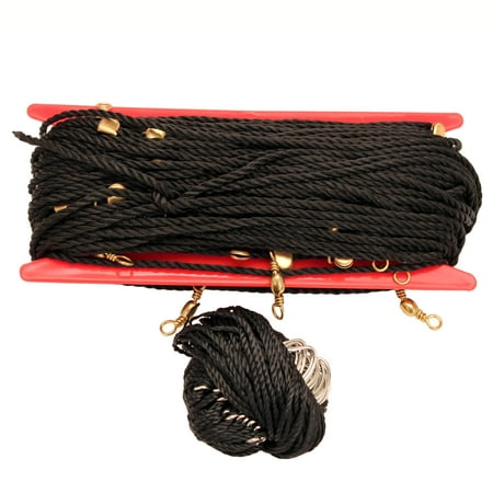 EAGLE CLAW FLOATING TROT LINE 120 FEET LONG WITH 25 EC 049Z-3/0 TROTLINE HOOKS WITH HEADER CARD