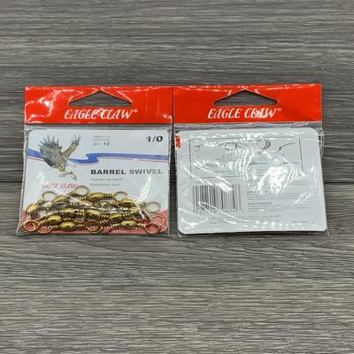 EAGLE CLAW 01111-019 BARREL SWIVEL BRASS SZ 1/0 12 TO BAG 12 BAGS TO CTN BBS-1/0