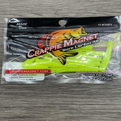 LELAND 87272 CRAPPIE MAGNET 15PC BODIES CHARTREUSE CM15C