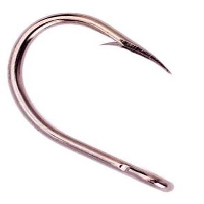 EAGLE CLAW LAZER PLAIN SHANK WIDE BEND OFFSET BRONZE HOOK SIZE 4, 50 PACK