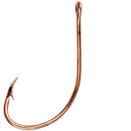 EAGLE CLAW LAZER PLAIN SHANK WIDE BEND OFFSET BRONZE HOOK SIZE 2/0