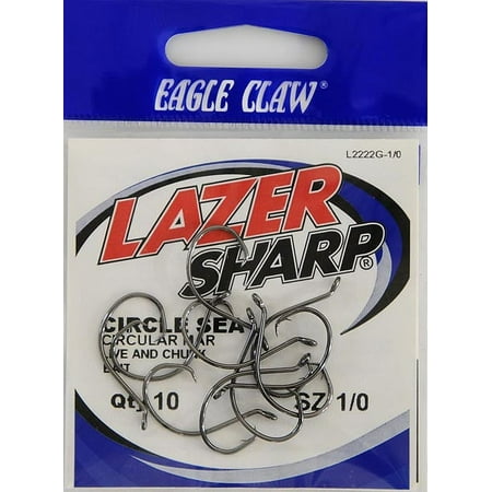 EAGLE CLAW LAZER CIRCLE UP EYE NON-OFFSET, WIDE GAP, PLATINUM BLACK, SIZE 1/0