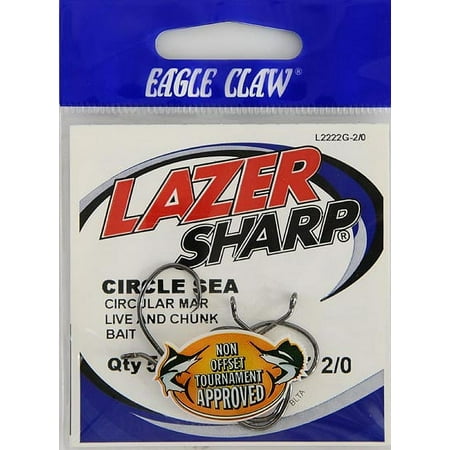 EAGLE CLAW LAZER CIRCLE UP EYE NON-OFFSET, WIDE GAP, PLATINUM BLACK, SIZE 2/0