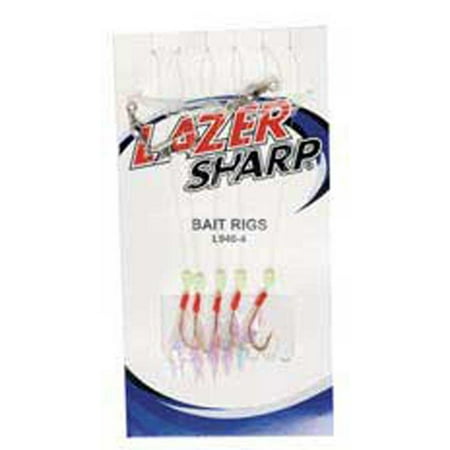 EAGLE CLAW LAZER SABIKI BAIT RIG SZ 4 URETHANE AURORA WINGS GOLD