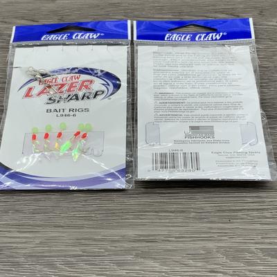 EAGLE CLAW LAZER SABIKI BAIT RIG SZ 6 URETHANE AURORA WINGS GOLD