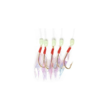 EAGLE CLAW LAZER SABIKI BAIT RIG SZ 8 URETHANE AURORA WINGS GOLD