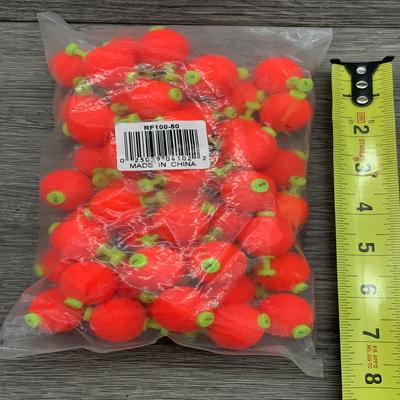 JEROS 1" ROUND SNAP ON FLOATS RED 50/PK