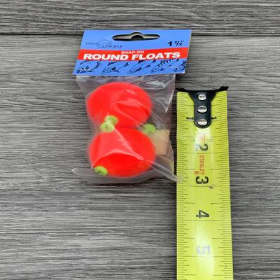 JEROS 1 1/2" ROUND SNAP ON FLOATS RED 2/PK