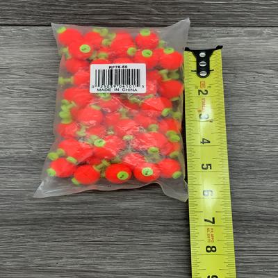 JEROS 3/4" ROUND SNAP ON FLOATS RED 50/PK
