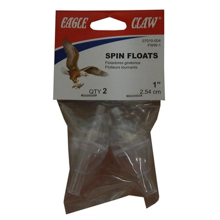 EAGLE CLAW 07010-004 1" SPIN FLOAT CLEAR, WATER WEIGHTED 2/BAG 12/CTN SF1
