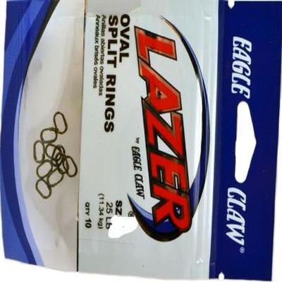EAGLE CLAW LAZER OVAL SPLIT RINGS SZ 3 10/PK