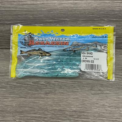 BASS ASSASSIN 4"SEA SHAD CROWN ICE 10/BAG
