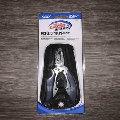EAGLE CLAW LAZER SPLIT RING PLIER / BRAID CUTTER WITH SHEATH