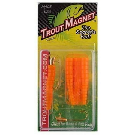 LELAND 87681 TROUT MAGNET ORANGE 9PC 2 JIGHEADS, 7 BODIES TM-O