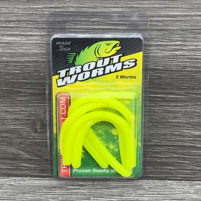 LELAND 87122 TROUT MAGNET WORM 5PC CHARTREUSE TW-C