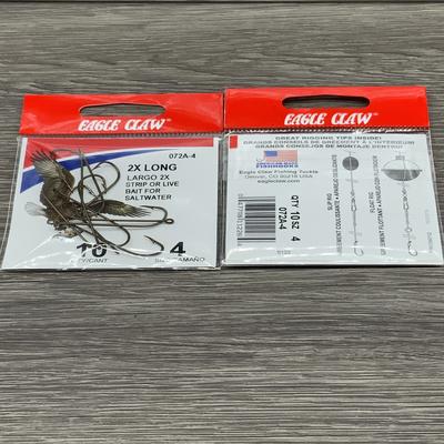 EAGLE CLAW REFILL EXTRA LONG SHANK BRONZE HOOK SIZE 4 (5 TO CARTON)