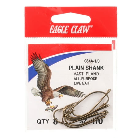 EAGLE CLAW BRONZE PLAIN SHANK OFFSET BRONZE HOOK SIZE 1/0 (5/CTN)