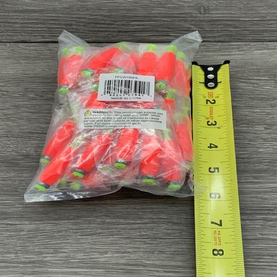 F J NEIL 1 1/2" WEIGHTED CIGAR FOAM FLOATS FLUOR RED