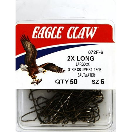 EAGLE CLAW EXTRA LONG SHANK BRONZE HOOK SIZE 6 50 TO BOX