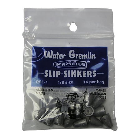 WATER GREMLIN LOW PROFILE SLIP-SINKER 1/8OZ (WORM SINKER) MADE IN THE USA