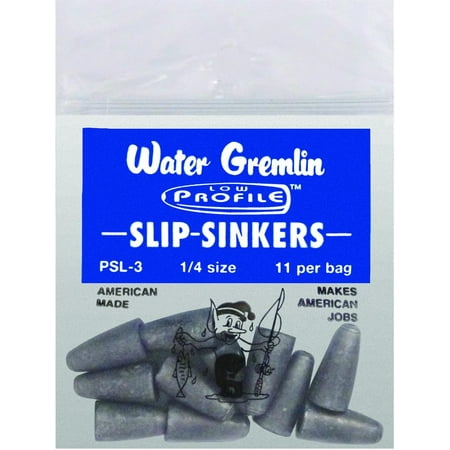 WATER GREMLIN LOW PROFILE SLIP-SINKER 1/4OZ (WORM SINKER) MADE IN THE USA