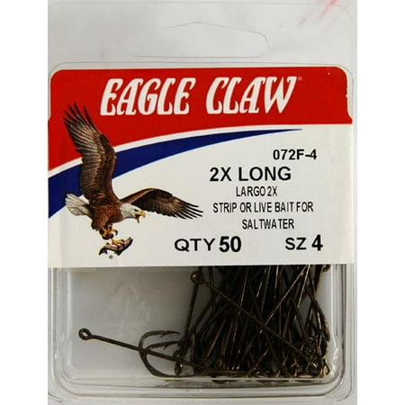 EAGLE CLAW 2X LONG SHANK OFFSET 50 PK SIZE 4