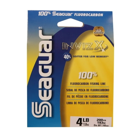 SEAGUAR INVIZX 100% FLUOROCARBON FISHING LINE, SOFT, SUPPLE AND CASTABLE. 200 YARD SPOOL 4LB TEST