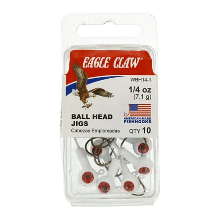 EAGLE CLAW BALL JIG HEAD 1/32 OZ WHITE