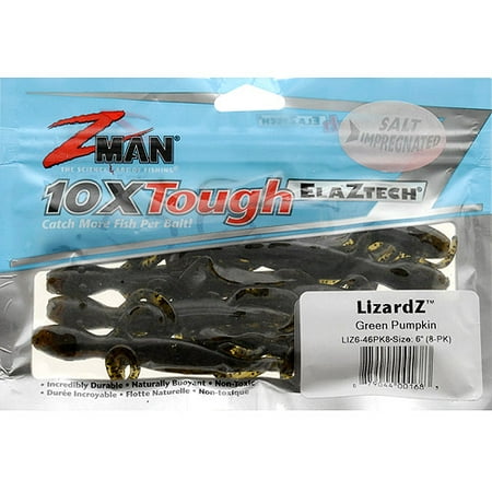 Z MAN LIZARDZ 6" GREEN PUMKIN 6 PACK
