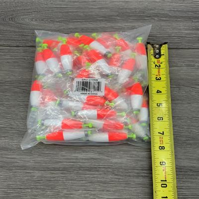 HT 2" WEIGHTED CIGAR FOAM FLOATS FLUOR RED AND WHITE