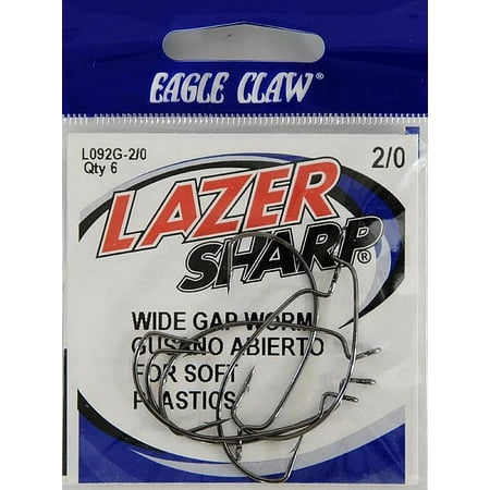 EAGLE CLAW LAZER BRONZE WORM Z BEND HOOK SIZE 2/0